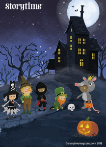Storytime Issue 50, Alphabet Boo, Halloween poem, Tim Budgen, magazine subscriptions for kids